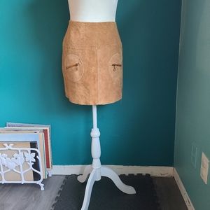 Vintage 1960s suede go go mini skirt size XS
